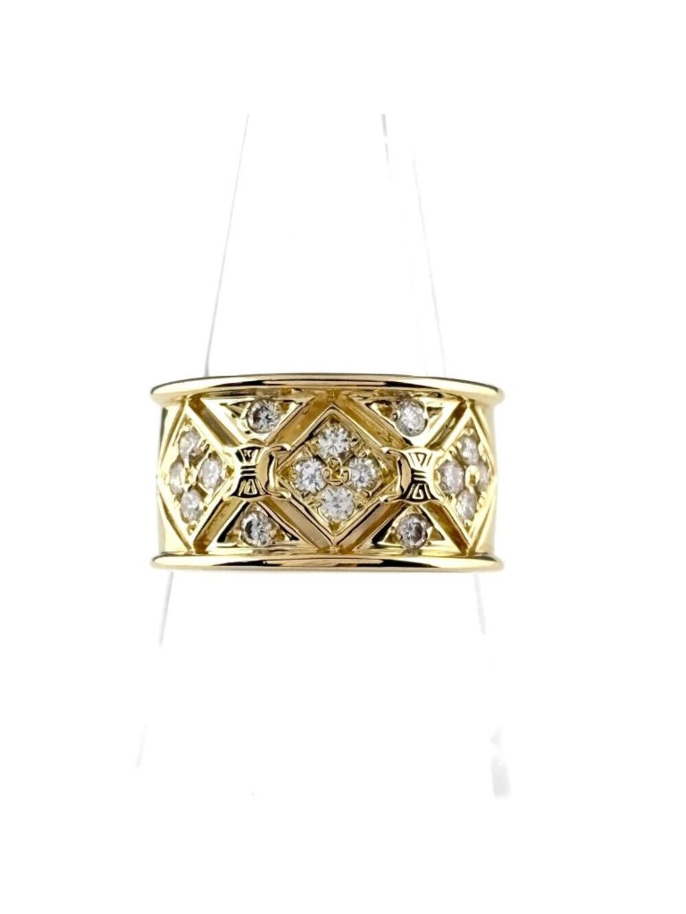 Celine Pave Diamond Ring YG Yellow Gold